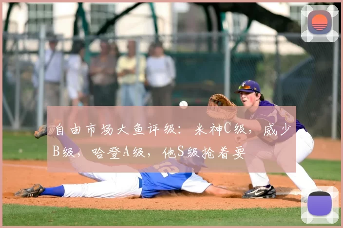 自由市场大鱼评级：米神C级，威少B级，哈登A级，他S级抢着要